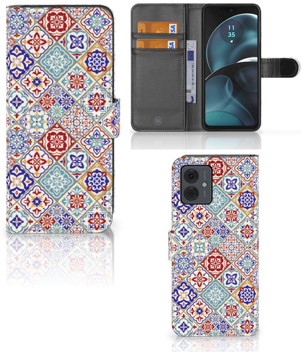 Motorola Moto G14 Bookcase Tiles Color