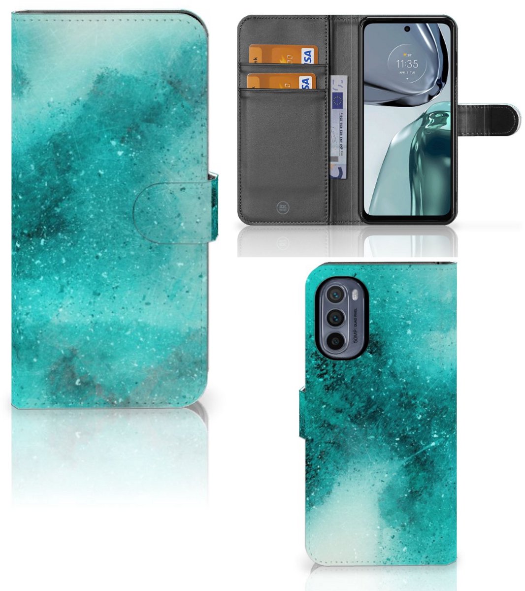 Hoesje Motorola Moto G62 5G Painting Blue