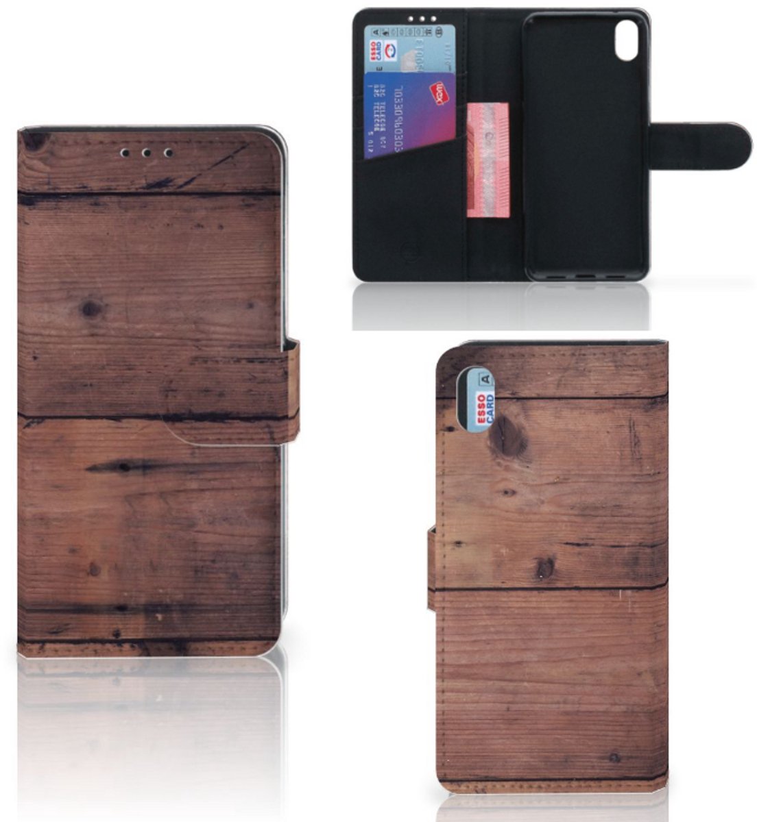 Book Case voor Xiaomi Redmi 7A Book Style Case Old Wood