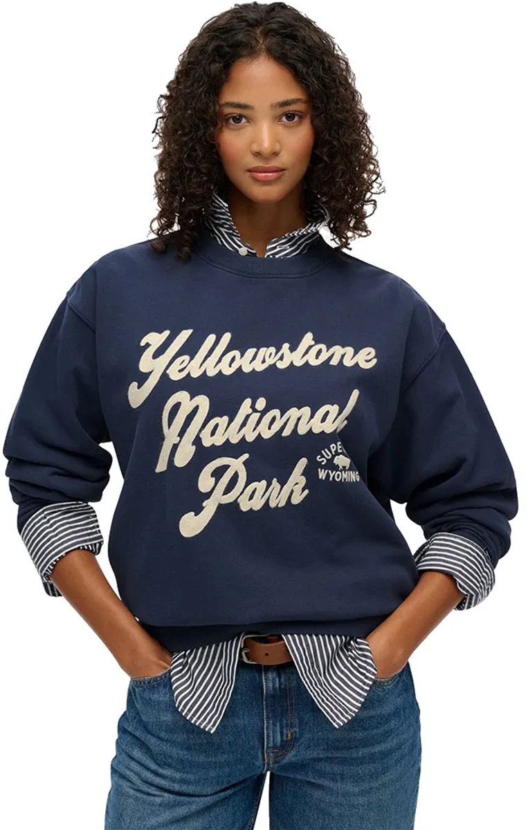 Superdry Lo-fi Outdoor sweatshirt met losse pasvorm Dames Truien Marineblauw