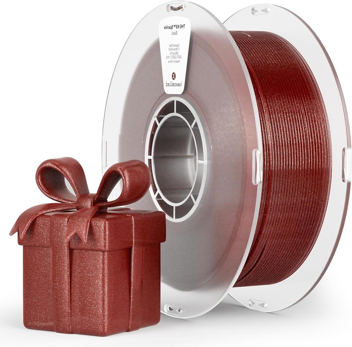 PLA Glitter Filament - 3D Print Materiaal - Artistieke Prints Maken - Galaxy Effect Glinsterend - 1.75mm 1kg - Sparkle Rood