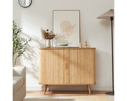 Sideboard Nordkapp dressoir met schuifdeuren 100x40x80 cm naturel [en.casa]