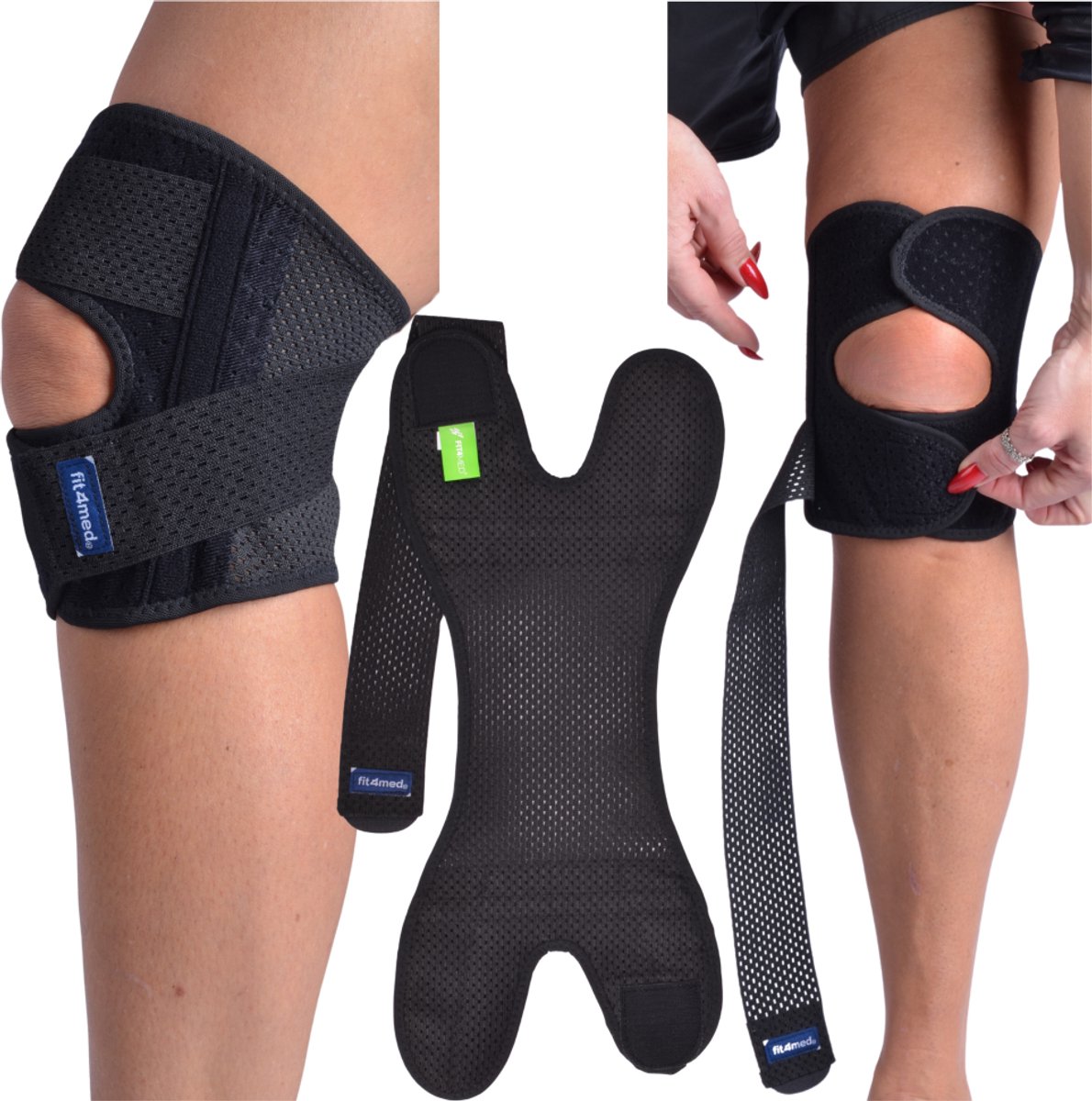 Fit4Med Serie - Kniebrace Rechts - Maat L - Met Zijvleugels