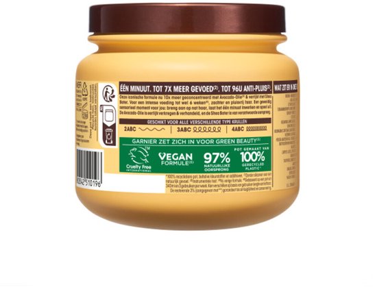 Garnier Loving Blends Avocado Olie & Shea Boter Haarmasker - Ultra Voedend - Voor Zeer Droog, Golvend of Krullend Haar - 340 ml