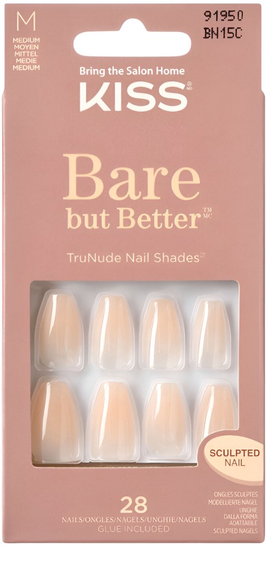 Kiss Ballerina M - Kunstnagels - Licht nude, 28 stuks