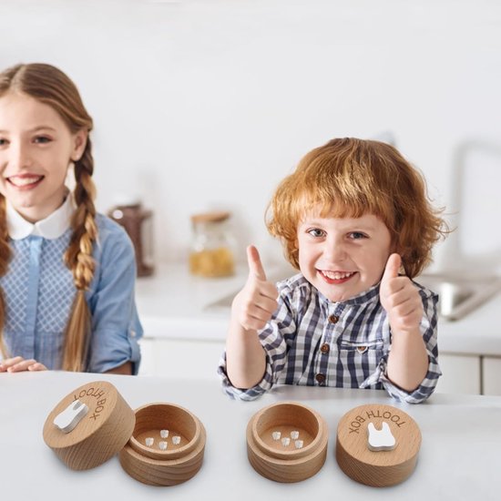 Milk tooth box - houten doos voor melktanden - cadeau voor doop - tandendoos voor kinderen - tandendoos voor jongens en meisjes — afbeelding 2