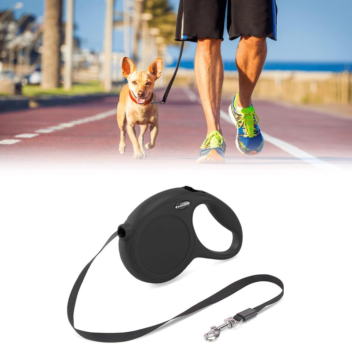 Extendable Dog Lead - Roller Lead - Retractable Dog Leash 5 m - Tangle-Free Flexibele Leash met Handvat