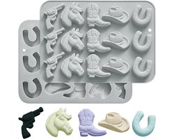 Cowboy Chocoladevormen voor Desserts - 2 Stuks Jello Vormen voor Feestjes, Snoep Mallen en Cupcake Decoraties