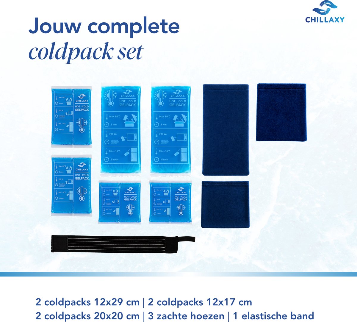 Chillaxy Coldpack – Icepack – 10 delige set met Zachte Hoes & Elastische Band – Coolpack, IJspack, Gelpack – Koud Compress Herbruikbaar — cadeau in Cadeau-ideeën - foto 7