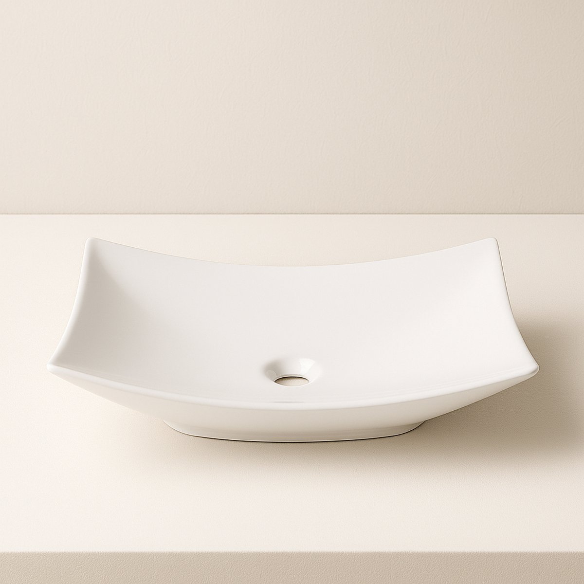 AquaVik Waskom Sjövik Keramiek Rechthoekig 56x37x10.5cm Glans Wit