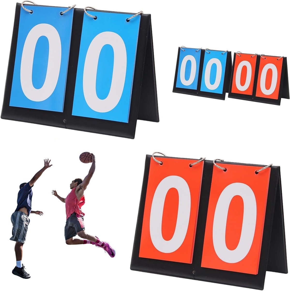 Digit Flip Sport Portable Scoreboard - Draagbaar Puntentelling Bord voor Voetbal, Badminton en Basketbal, Geschikt voor Binnen en Buiten Wedstrijden, 2 Digit