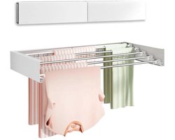 DIMICO - Wasrek - Wanddroogrek Inklapbaar 81cm - Kledingdroogrek - 6 Stangen - Droogrek Badkamer Wasruimte Ruimtebesparend