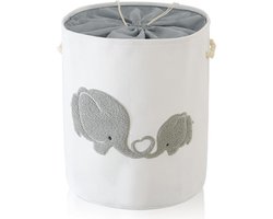Extra grote wasmand voor baby's en kinderen, 58 liter, met trekkoord, opbergmand voor speelgoed en kinderkamer, multifunctioneel en praktisch