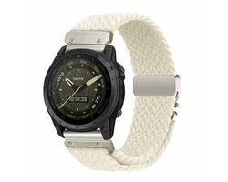 By Qubix - Geschikt voor Garmin bandje - 20mm Quickfit - Braided nylon band met parachute sluiting - Sterrenlicht - Geschikt voor Garmin Fenix 7s/6s/5s / Instinct 2s / Epix Pro Gen 2 (42mm)