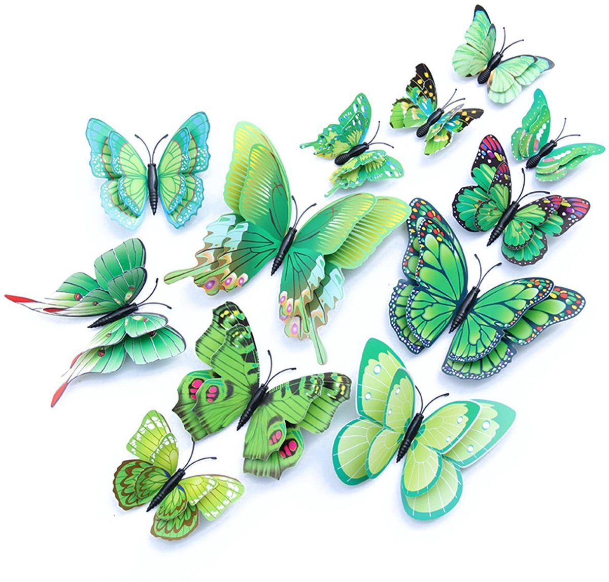 longziming -3D Vlinder Muurdecoratie - 3D Vlinder Wandsticker - Muursticker - Magnetische Bevestiging - Waterdicht En Stofafstotend - Voor Kinderen En Huisdieren - 24 Stuks