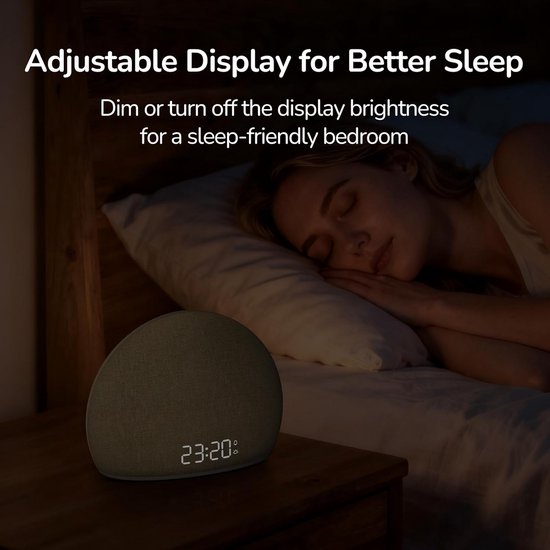 Wekker met Zonsopgang Simulatie, Lichttherapie, FM Radio en Bluetooth Speaker — afbeelding 4