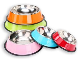 Roestvrij stalen voerbak van Monkimau voor kleine honden en katten - XS maat met antislip