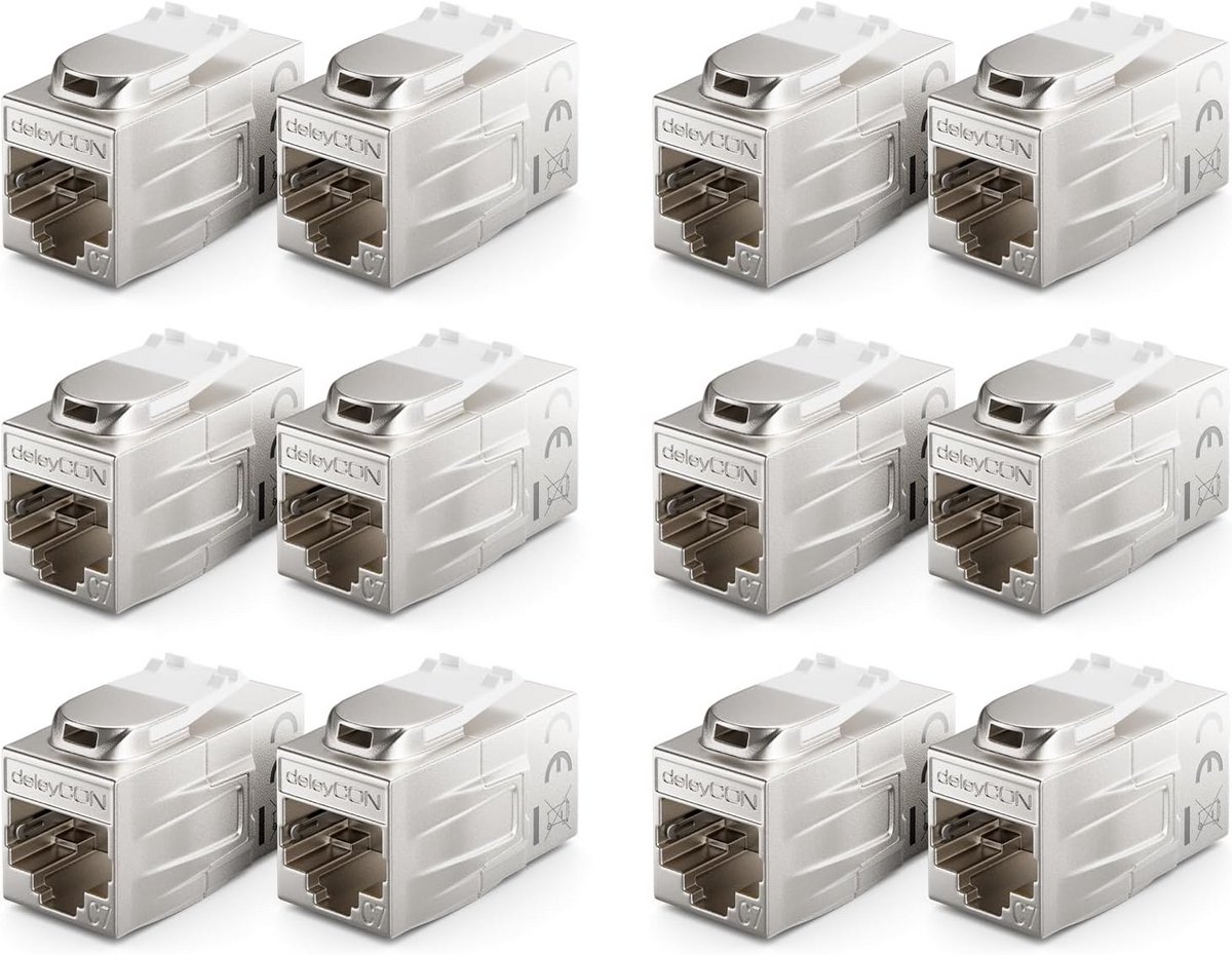 Image of 12 Stuks CAT 7 Keystone Koppeling Metaal RJ45 Connector voor LAN DSL en Ethernet