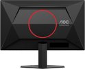 Achterkant van een zwarte AOC Gaming monitor met schuine lijnen en aansluitingen.
