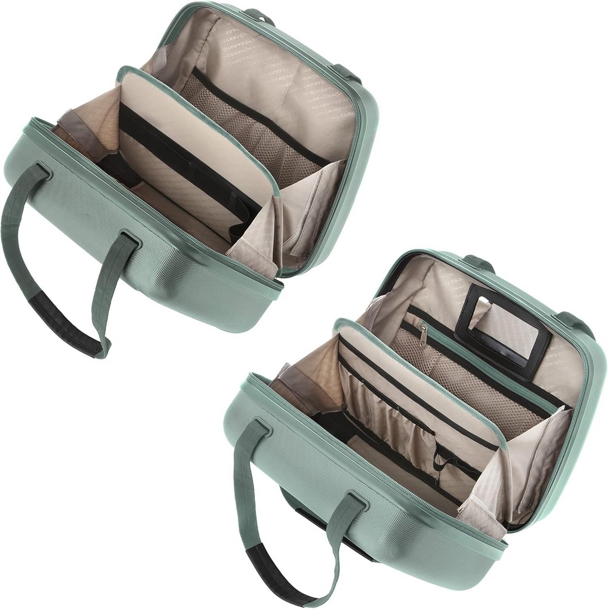 2-delige Handbagage Koffer Set met Beautycase Reis- en Make-up Koffer 55cm Lichtgewicht Polycarbonaat