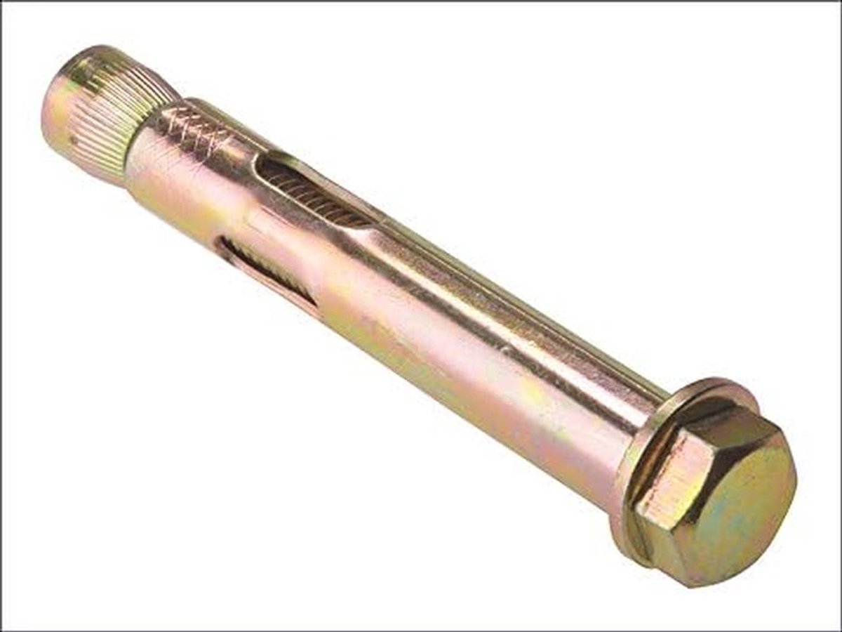 Hulsankerbout M12 x 75mm - Verkeerswit Verzinkt Voor Zware Bevestigingen - Set van 5