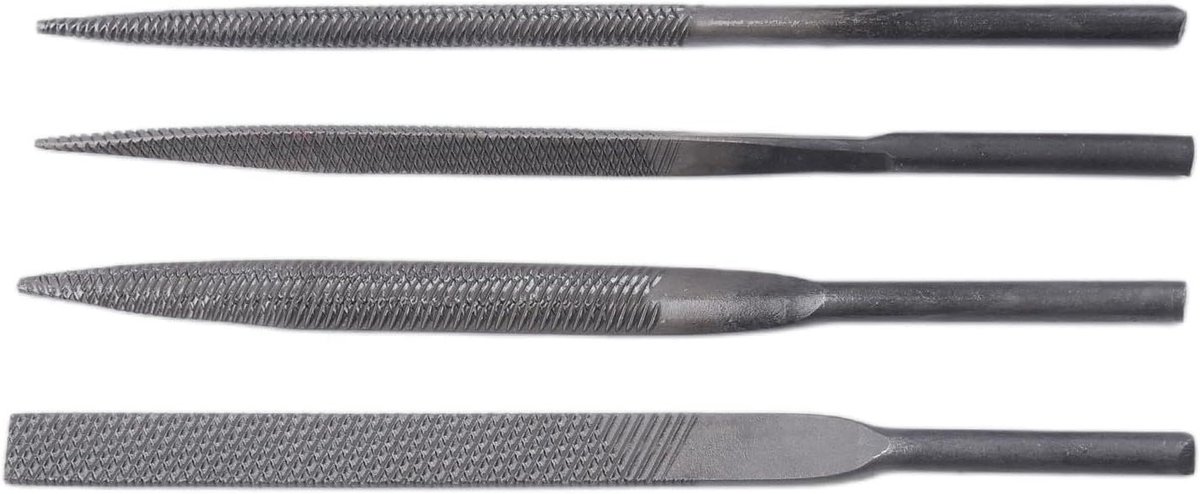 Pneumatische Vijlen Set - Metaalvijlen Set - Precisie Vormgeven - 5 Verschillende Vormen - 5 x 140 mm - Grijs