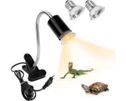 Verwarmingslamp met Thermometer voor Reptielen en Amfibieën, E27 Fitting met Klem