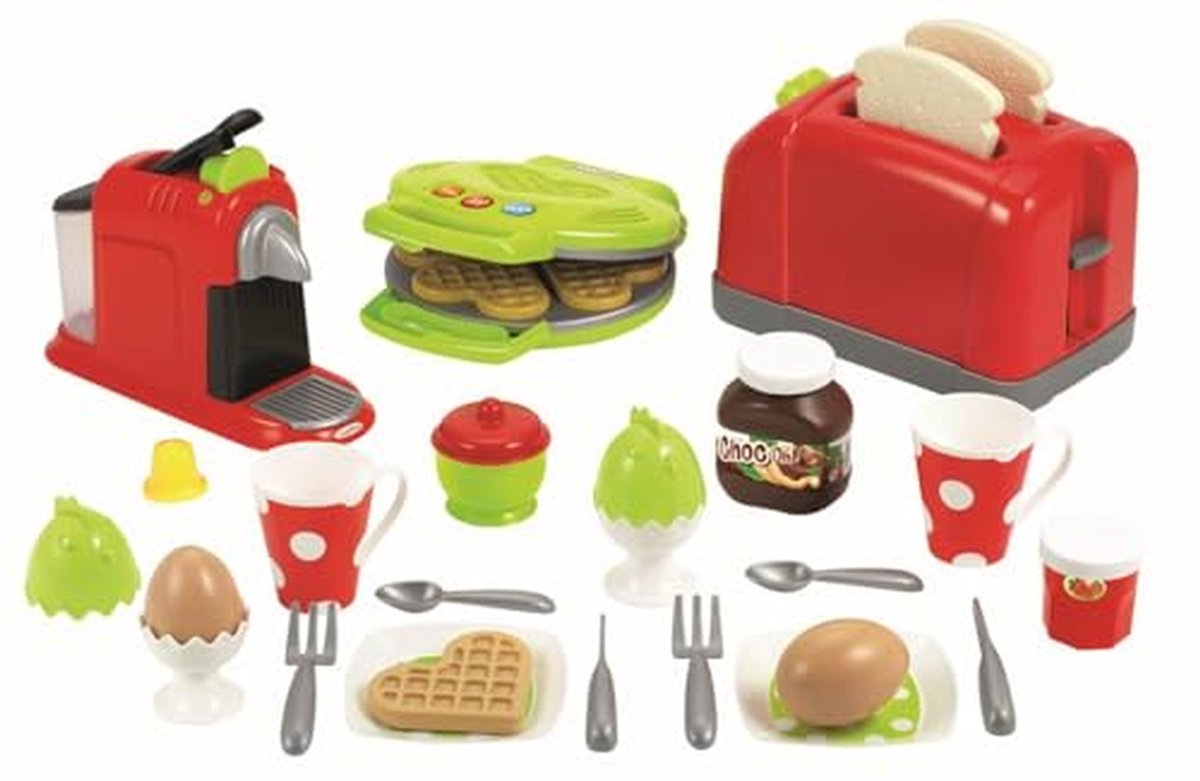 Grote Broodrooster Speelset voor Kinderen - Ontbijt Set met 33 Accessoires - Geschikt voor 18+ Maanden