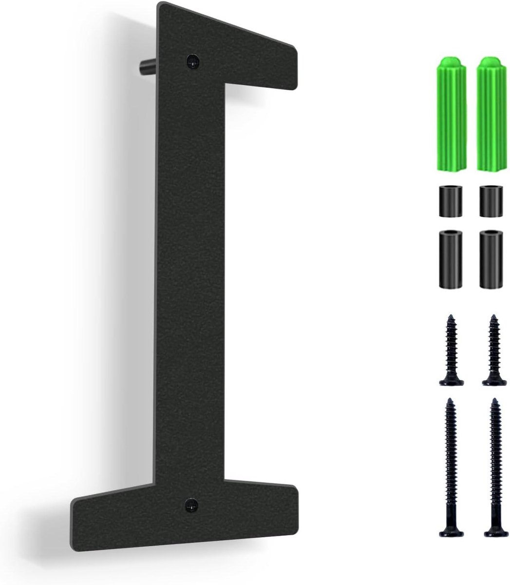 Huisnummer Roestvrijstaal - Adresbord Deur - Adres Nummering Buiten - Moderne Stijl Zwart - 5 Inch - Mat Zwart