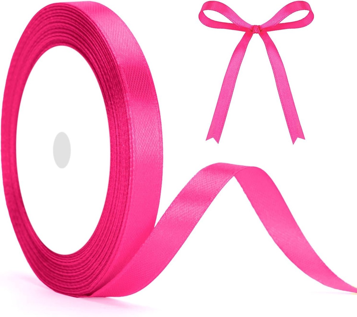Warm Roze Satijnen Lint 10mm: Decoratief Cadeaulint, 22m Lint voor Knutselen en Versiering van Cadeaus