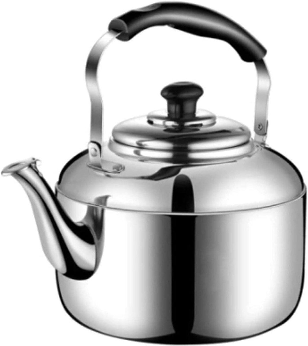 Waterkoker Fluitketel - Roestvrij Staal - Water Koken - Brede Compatibiliteit - 6 Liter - Zilver