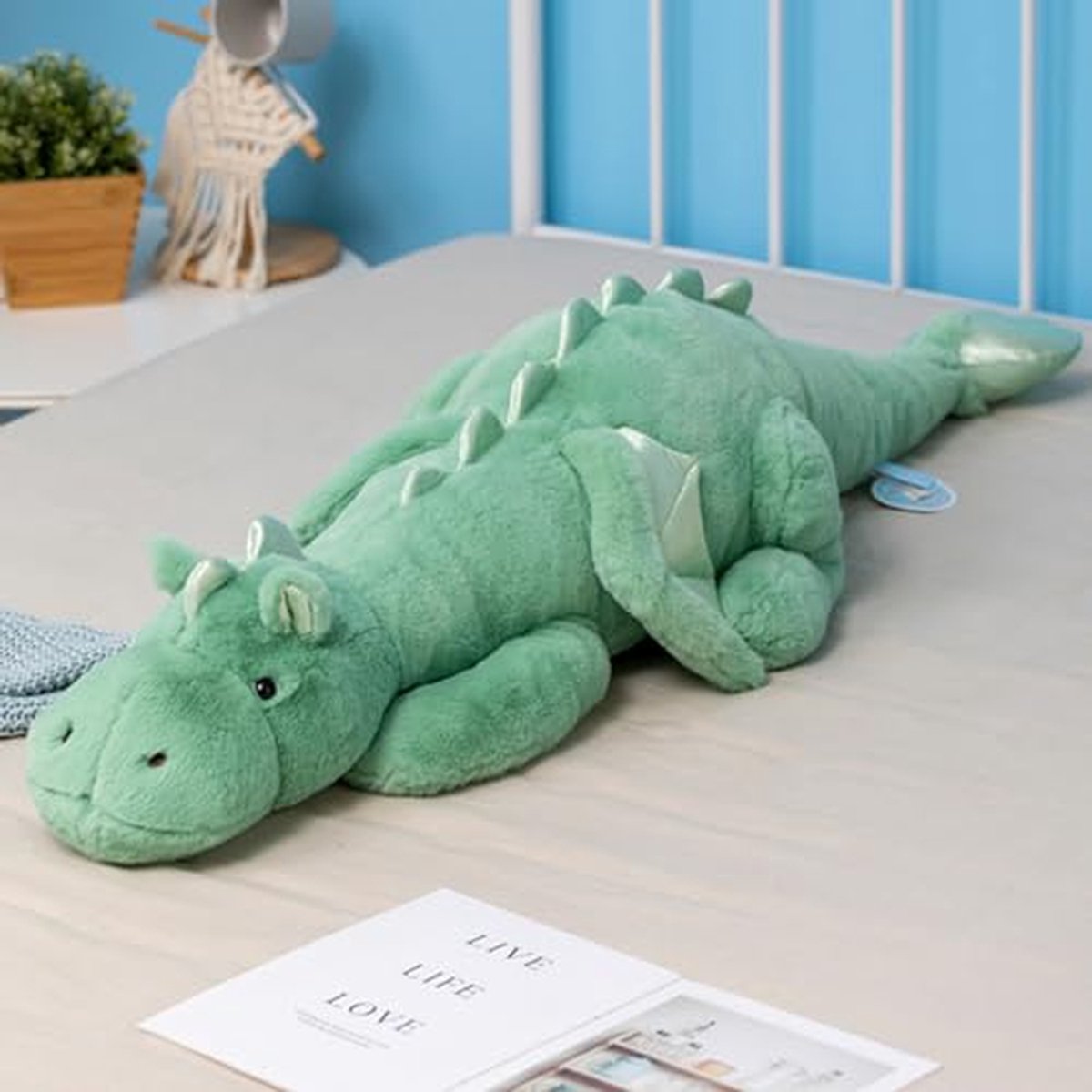 Groot Gewogen Draak Knuffeldier Gevuld met Pluche voor Kinderen - 100 cm