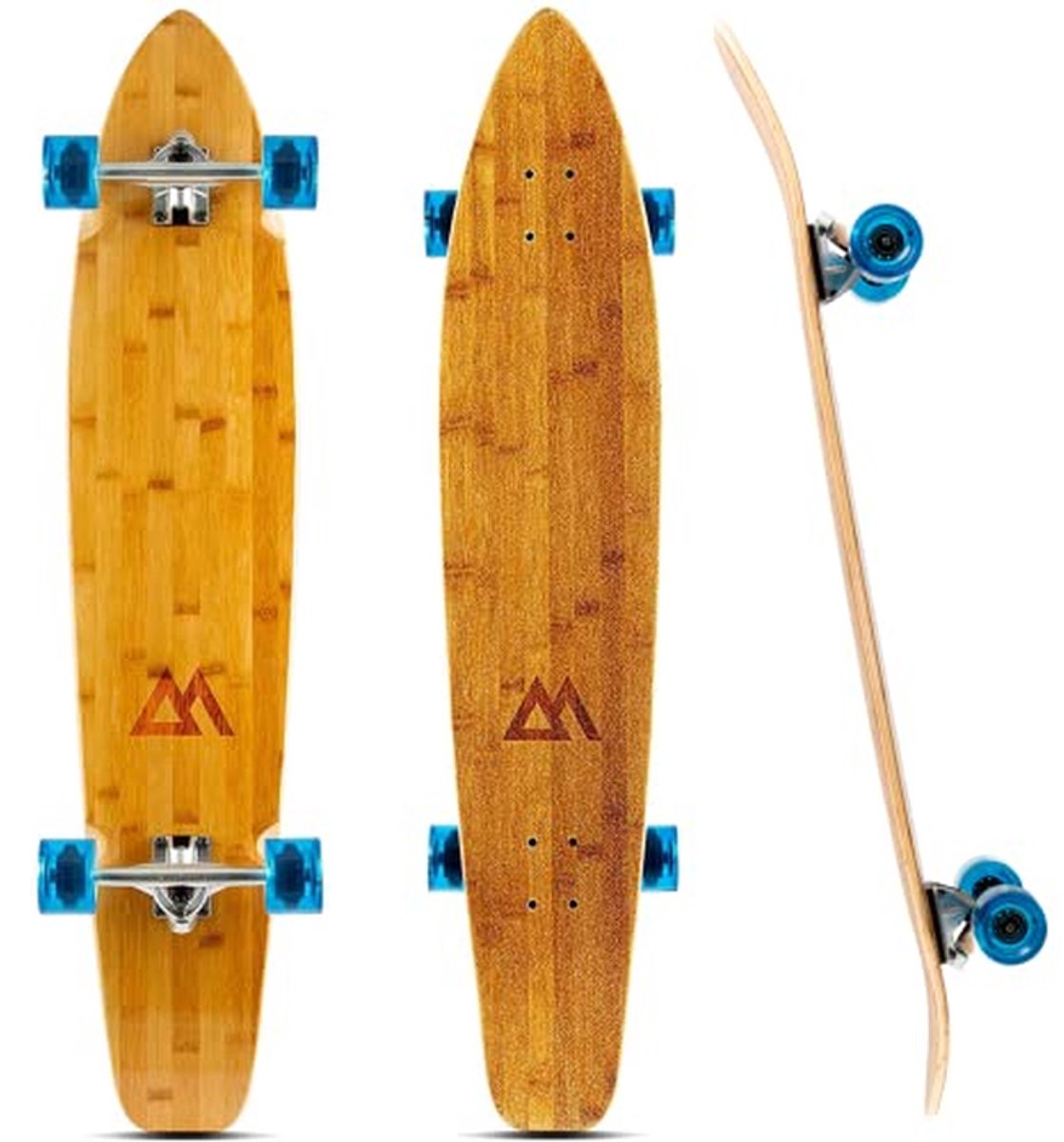 44-Inch Kicktail Cruiser Longboard Skateboard Bamboe en Hard Maple Deck voor Volwassenen en Kinderen