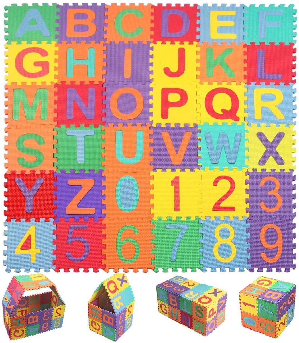 MTTproducts- Puzzelmat 36 Stuks - Schuimrubberen Speelmat - Kleurrijk - Antislip - Waterdicht - Veilig en Duurzaam