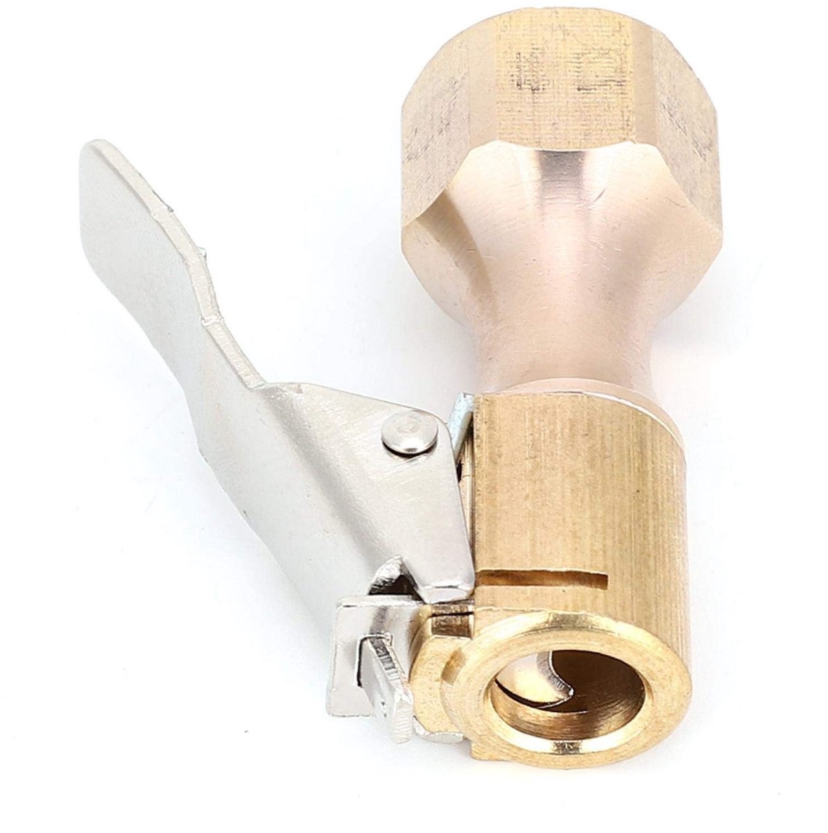 MTTproducts- Luchtboorkop 2 Stuks - Messing - Snelkoppeling 1/4 - Bandenhouder - Lock-on Clip - Duurzaam Hoogwaardig Metaal - Luchtventiel
