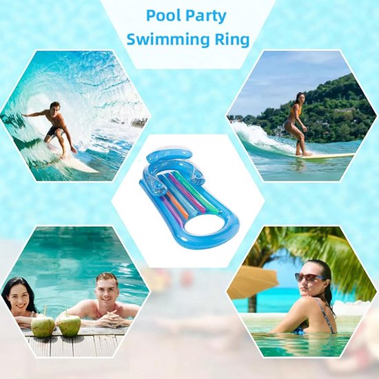 Opblaasbare Lounge - Water Zonnebed - Ontspannen in water - Transparante toplaag - 150 x 75 cm - Transparant — afbeelding 3