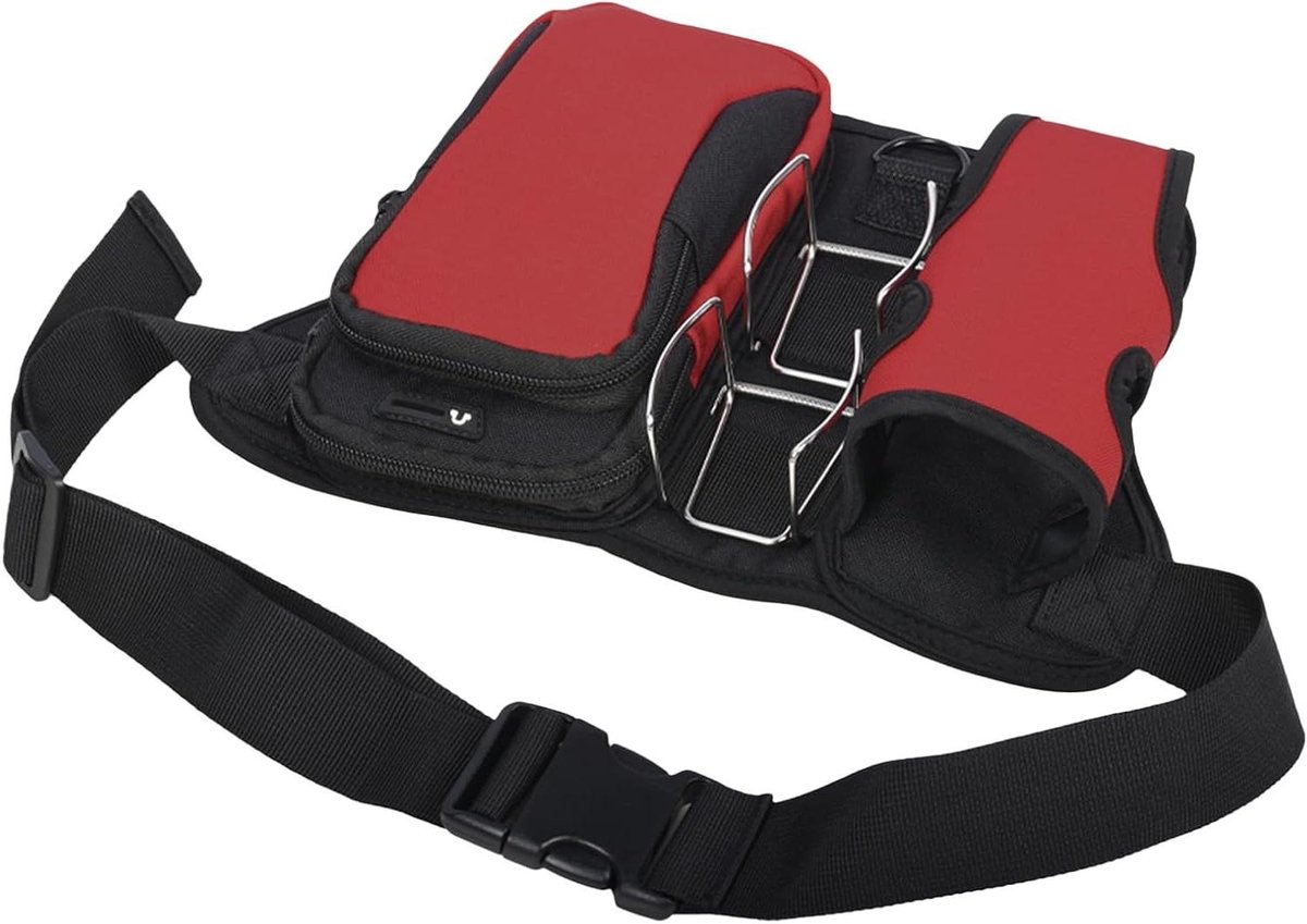 Golfbal etui - Heuptas organizer - Sport en reizen - Anti-slip tussenvouw - 21x20x5 cm - Rood