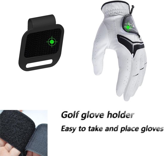 Golfhandschoen houder - Clip tas - Golfspel verbeteren - Stevig ABS materiaal - 9.5 x 9.5 cm - Zwart — afbeelding 5
