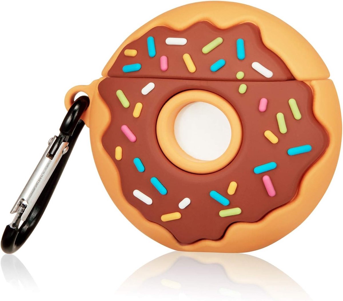 Zachte Silikonencase voor AirPods Pro en AirPods 3 met Cartoon Donut Ontwerp en Sleutelhanger - Bescherming, Mode en Accessoires voor Vrouwen en Meisjes