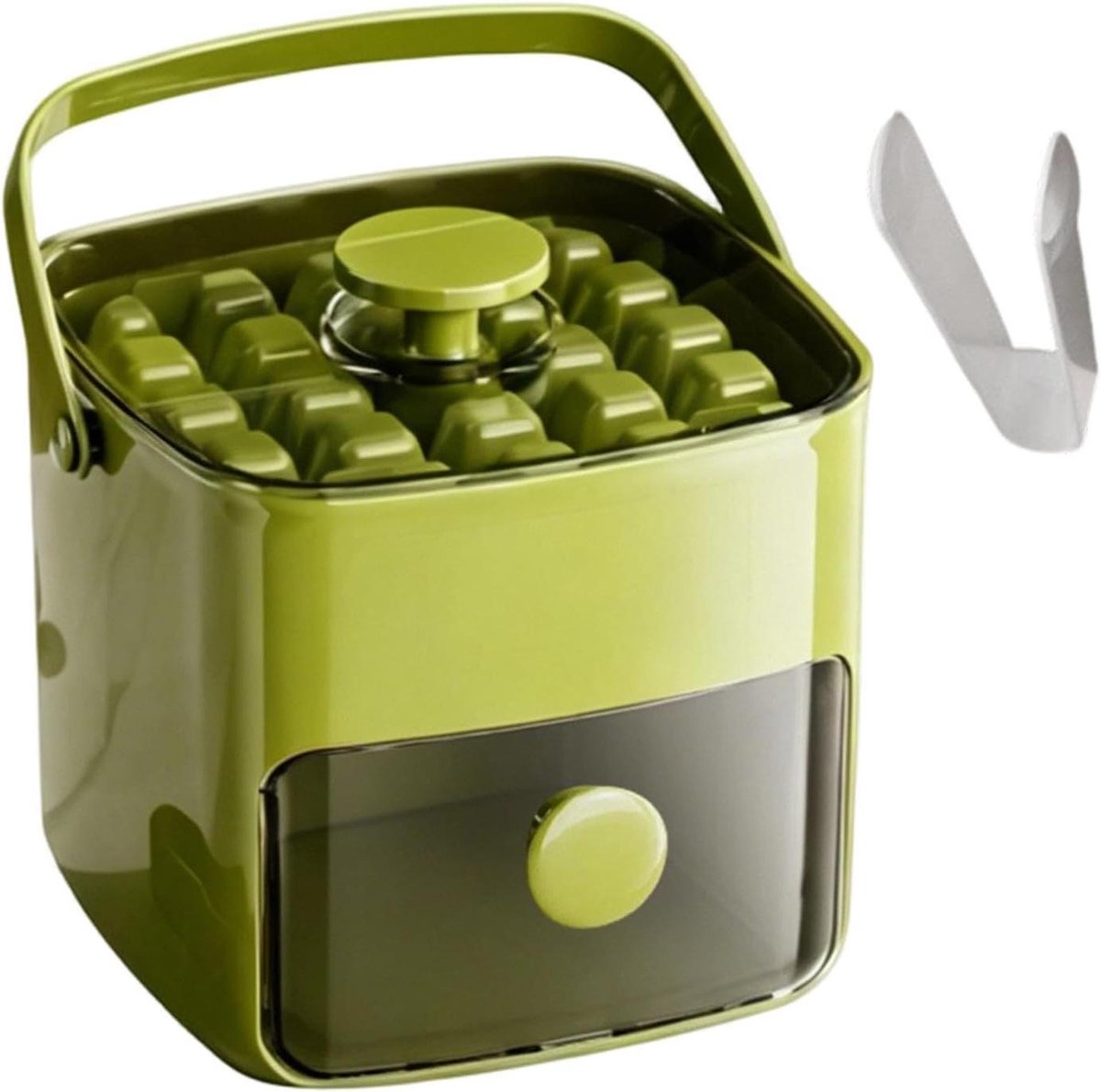 IJsblokjesmaker Dubbellaags - Drankkoeler Vorm - Dranken Koelen - Met Deksel Tang - 17 cm - Wit