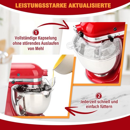 Transparante Spatbescherming voor KitchenAid 4,5-5 QT Mixer - Bescherming tegen Spetters en Spatels — afbeelding 5