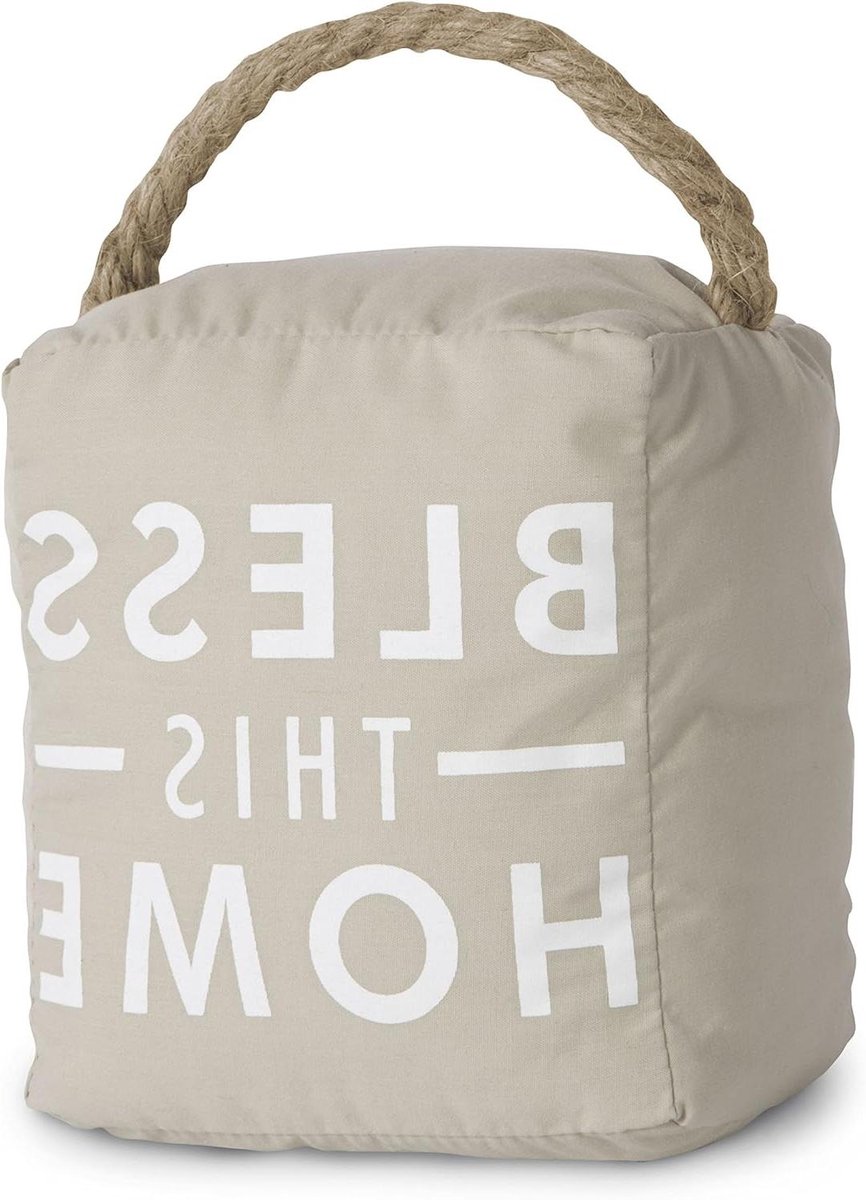 Deurstopper - Tochtstop - Thuis Decoratie - Gedrukte Tekst - 5 Inch - Grijs