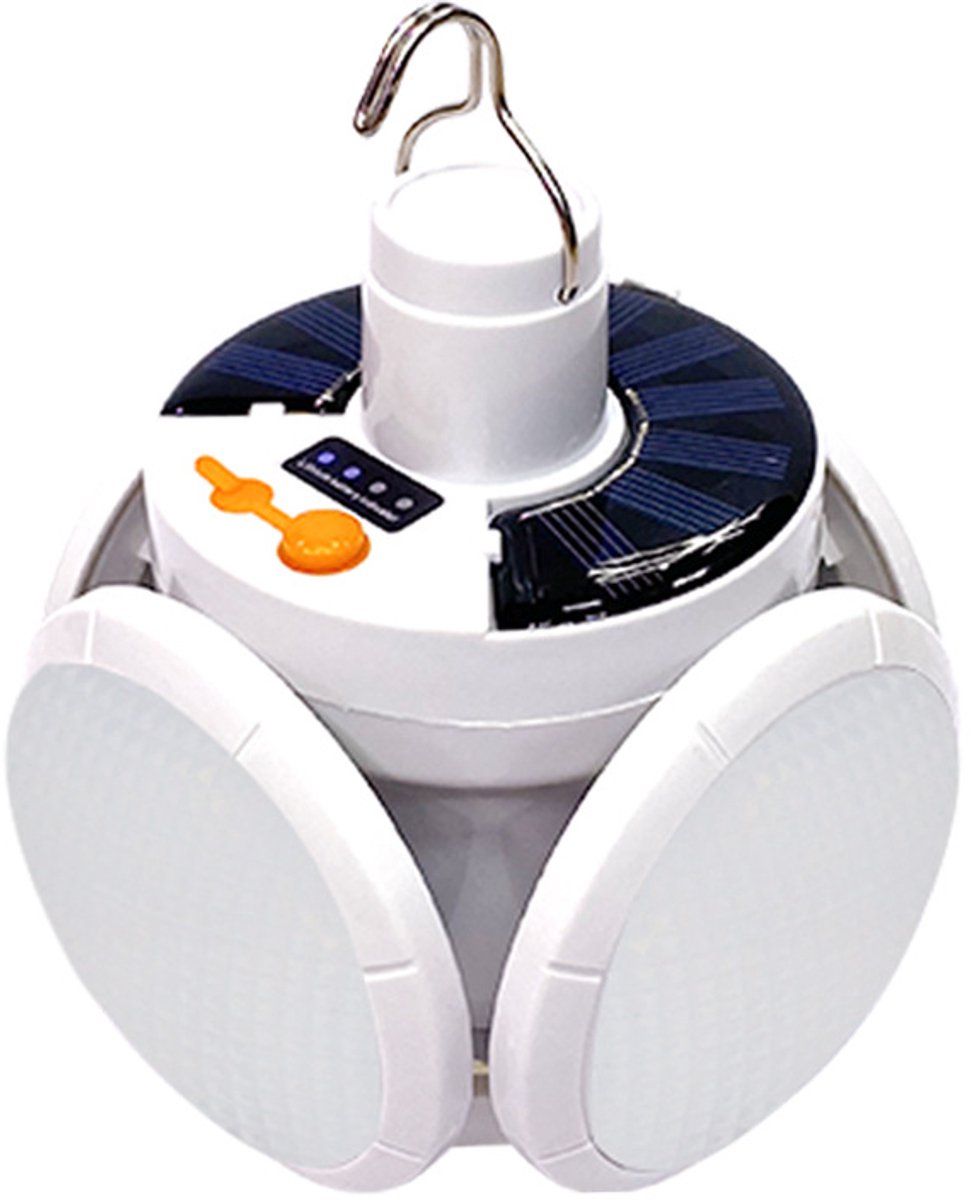 ZVD Opvouwbare, op zonne-energie werkende, kristallen kampeerlamp in de vorm van een voetbal, USB-oplaadbare, waterdichte hanglamp, tentlamp, lamp met afstandsbediening, draagbaar, geschikt voor thuis, binnen en buiten bij stroomuitva.