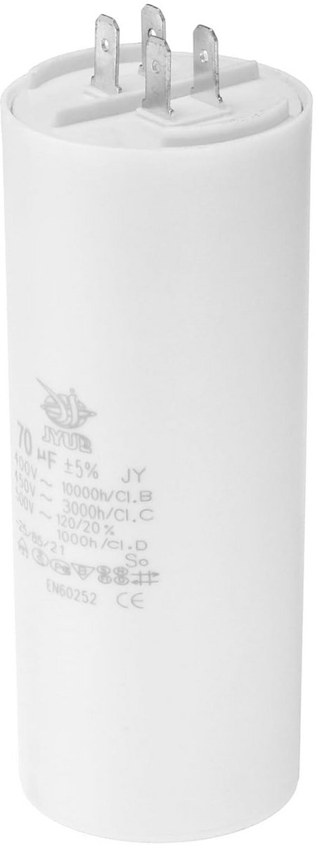 PATIKIL CBB60 70uf Bediening Condensator, AC 450V 4 Pin 50/60HZ Dubbele Invoeging Laag Cilinder voor Airconditioning, Water Pomp, Ster Motorventilator 125 x 50 mm