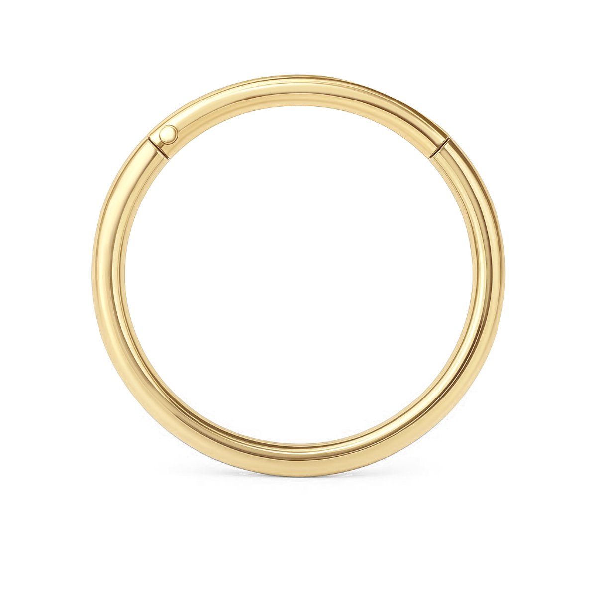 14kt - Geelgouden Segment Ring met Scharnier 10 mm - 1,2 mm Staaf Dikte - 14 Karaat Gouden Piercing Ring - Seamless Click Ring - Echt Goud (585) - Inclusief Echtheidscertificaat