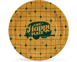 Camco Life is Better at The Campsite papieren borden 7 inch geel rooster 25 tellen