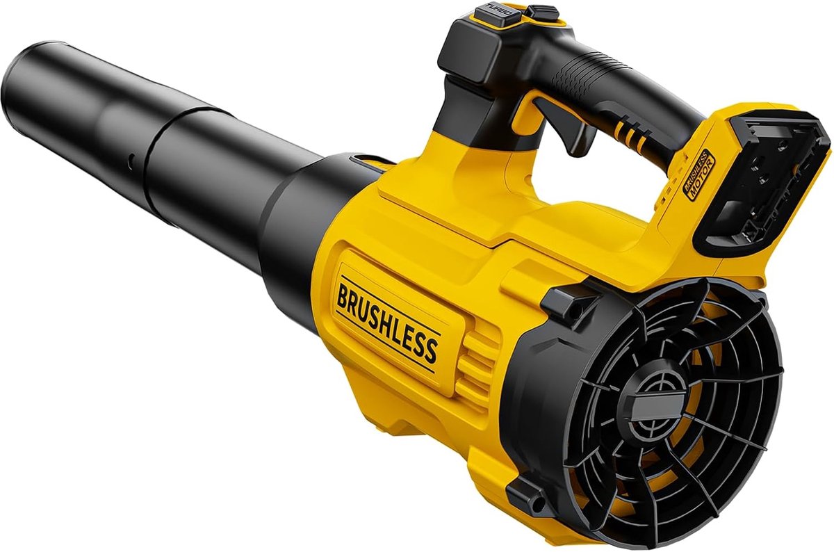 Accu Bladblazer - Draadloze Kracht - Tuin Schoonmaken - Turbo Boost 600 CFM - 125 MPH - Geel/Zwart
