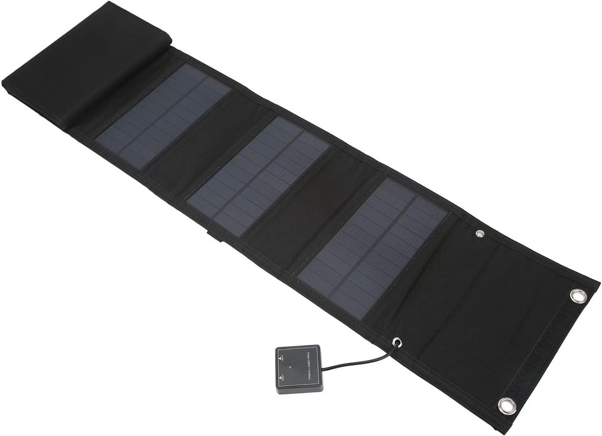 Zonnepaneel Kit - Opvouwbaar Paneel - Buiten Opladen - 8 Panel Ontwerp - 25 Watt - Zwart