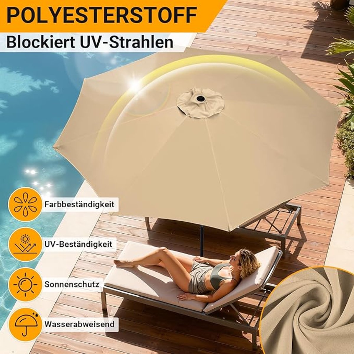 Tuinparasol 300 cm Windbestendig & Kantelbaar 30°, 3-Laags Geventileerd, UV-Bescherming, Zwengel, Luxe Terrasparasol Rond Zwart voor Tuin, Balkon en Terras – Afmetingen op aanvraag – Bellavero