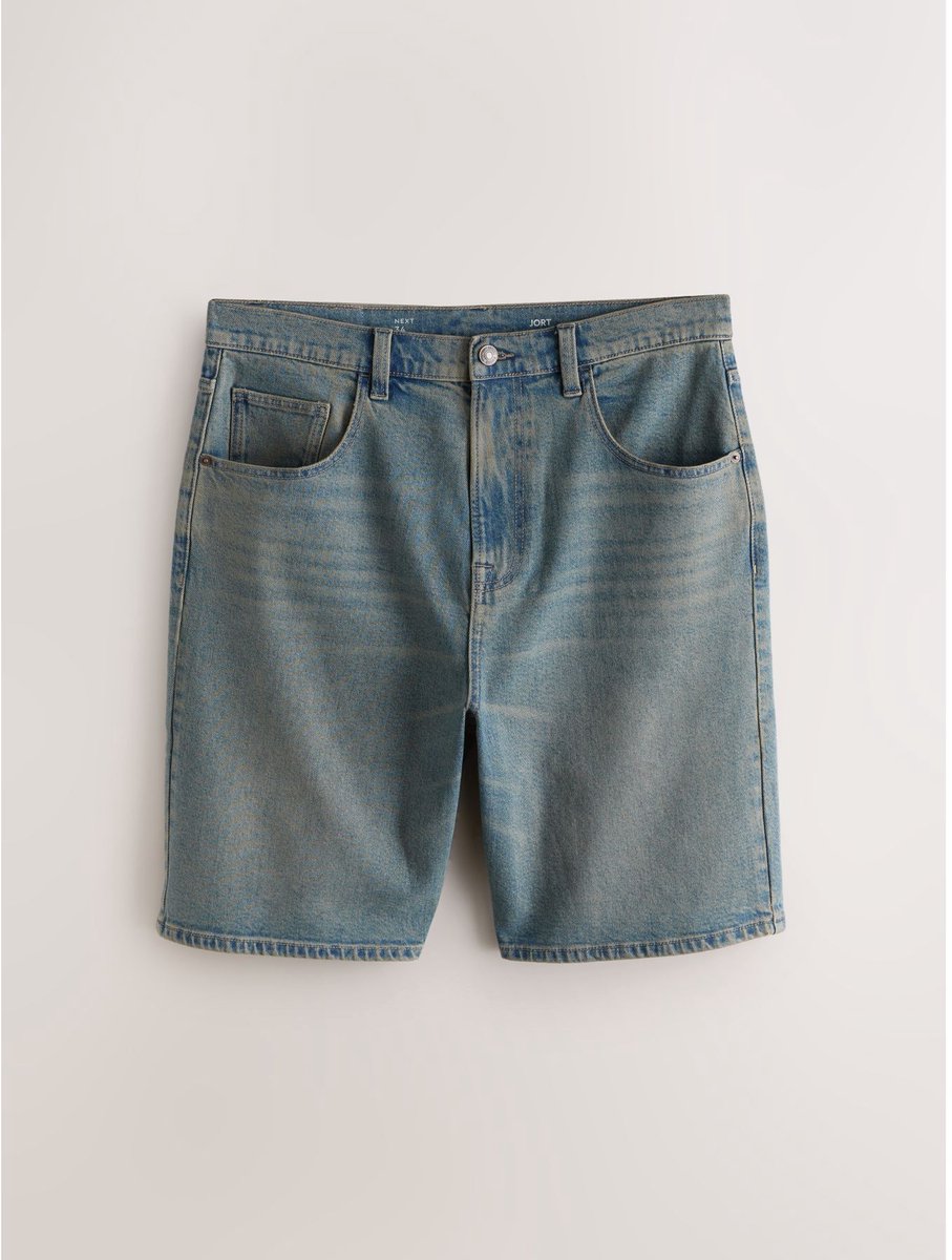 Next - Heren - Denim jortshort - Blauw